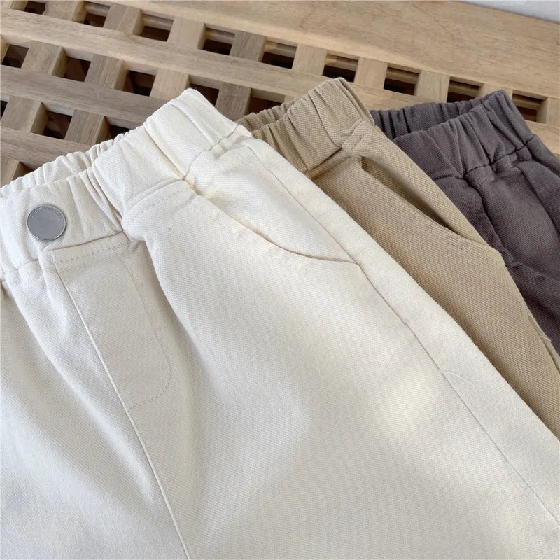 Korean Style Kids Pants - Autumn Spring Slacks for Boys & Girls, Foreign Fashion Trousers Winter Clothes for Girls
