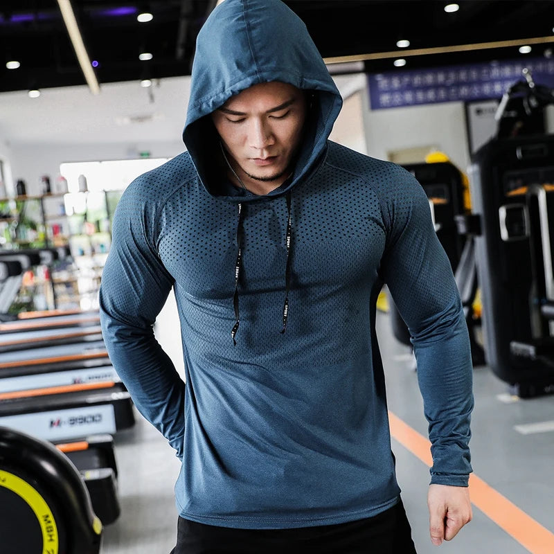 Men’s Long Sleeve Sports Hoodie T-Shirt