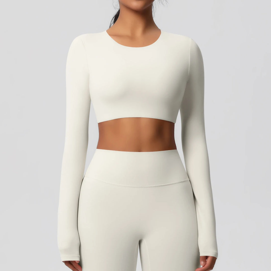 Yoga Shirts For Women Long Sleeve With Padded Fitness Running Gym Clothes Workout Dry Fit Breathable High Elastic Sports Top