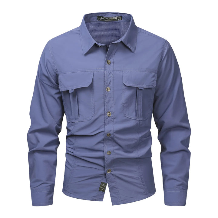 New Summer Male Thin Breathable Comfortable Cargo Shirts Men Outdoor Long sleeves Quick Drying Waterproof Tooling Shirts 5XL
