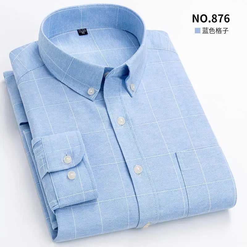 Men's Long Sleeve Shirt Non-Ironing Oxford Spinning Spring Summer Autumn Slim Casual Comfortable All Fashion Fast Color Shirt
