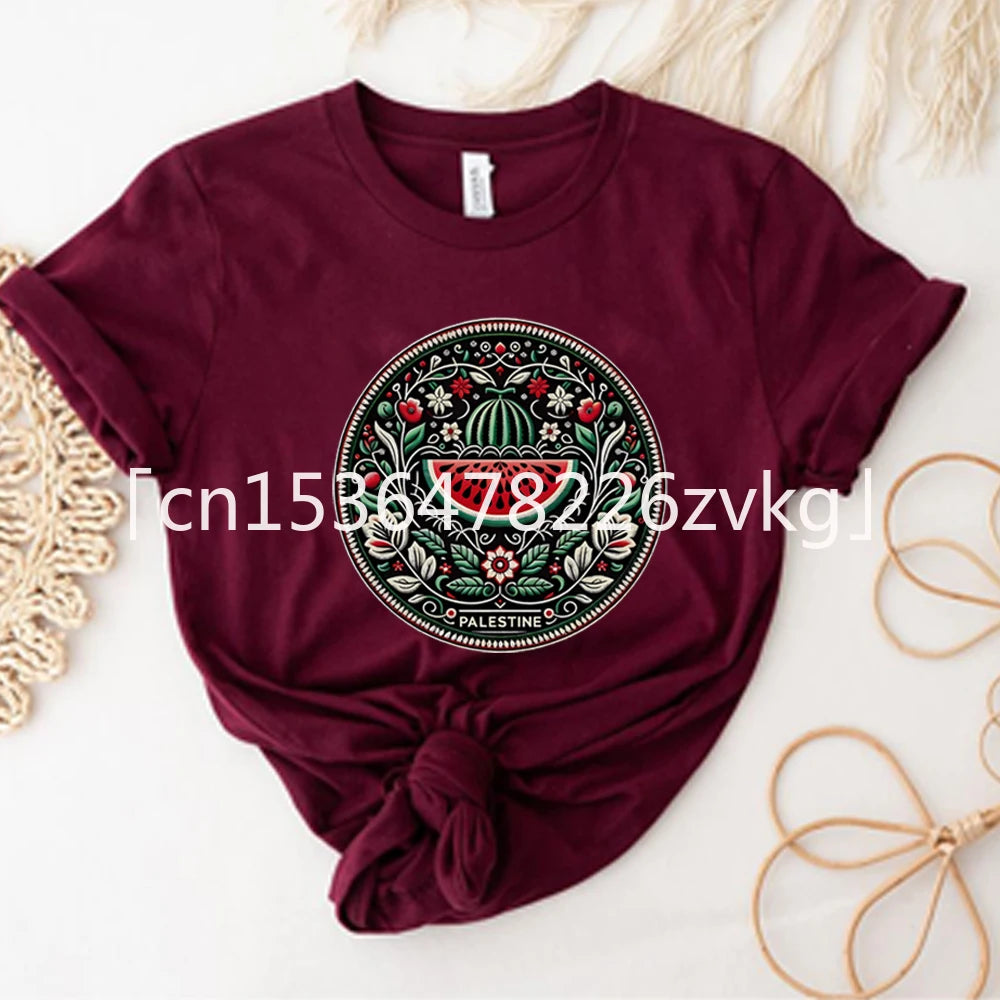 Watermelon Shirts Fruit Shirt Human Rights Tee Protest Tshirt Trendy Aesthetic Clothes Unisex Short Sleeves Top