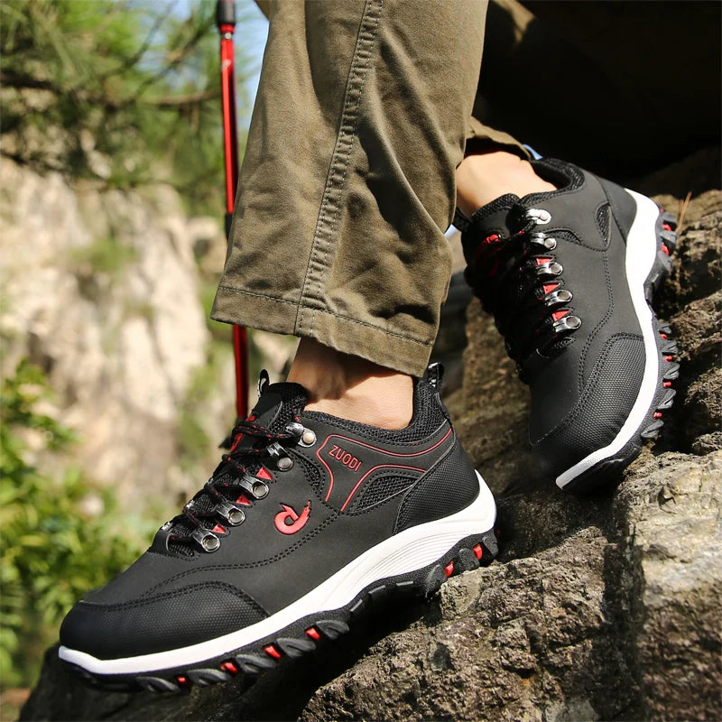 Men’s Leather Casual Sneakers – Lightweight Walking Shoes for Spring, Autumn & Winter