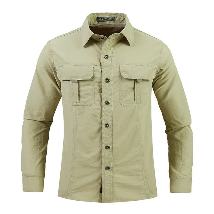 New Summer Male Thin Breathable Comfortable Cargo Shirts Men Outdoor Long sleeves Quick Drying Waterproof Tooling Shirts 5XL