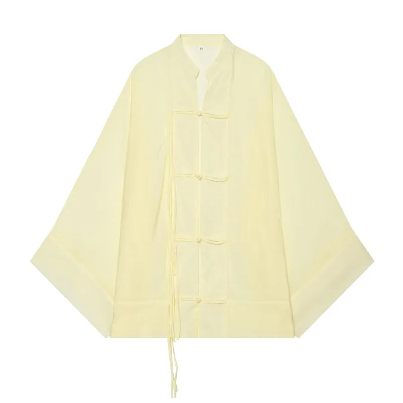 Women's Shirt 2026 New Fashion Summer Solid Color Oversize Rope Knot Detail Draped Shirt for Women Loose Chic Ladies Shirt Top