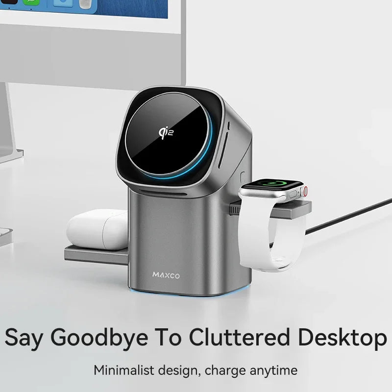 Qi2™ 3-in-1-Wireless-Ladegerät mit automatischer Drehung