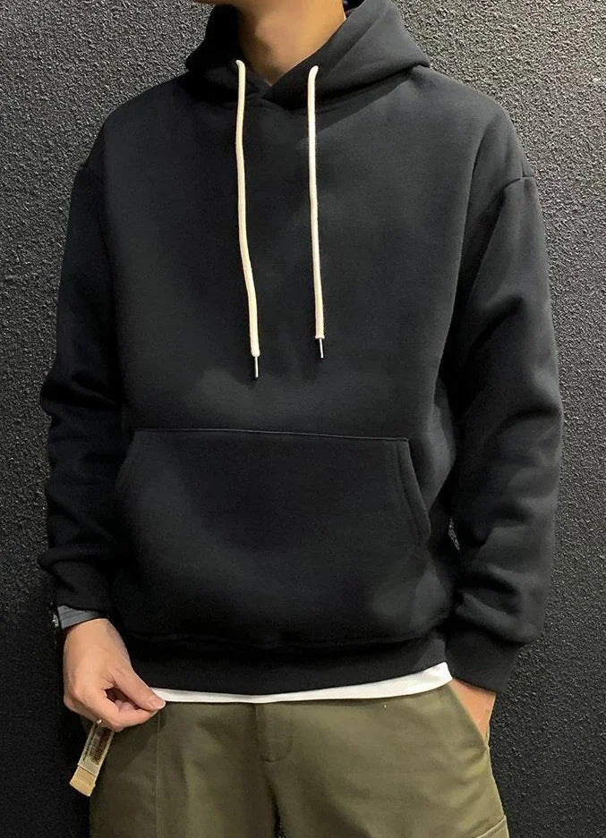 Sweatshirts For Man Fleeced Green Men's Clothing Hooded Hoodies Solid Simple Elegant Hot Offers Sweat Shirt Welcome Deal Cheap