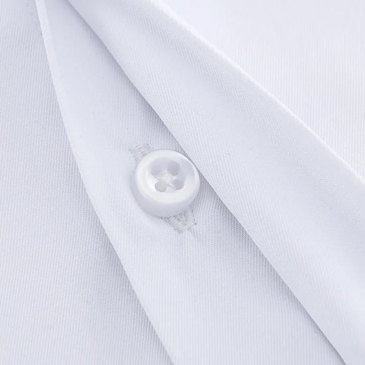 French Shirts for Men Covered Button Solid Plain Long Sleeve Business Party Tuxedo Men Dress Shirt with French Cufflinks