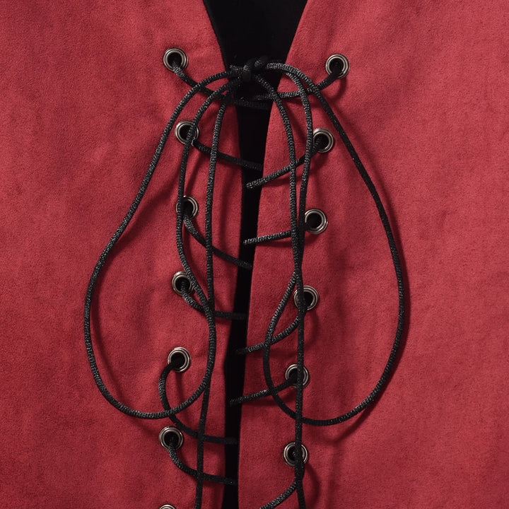 Pirate Tunic Vest For Men Medieval Renaissance Lace Up Reversible Waistcoat