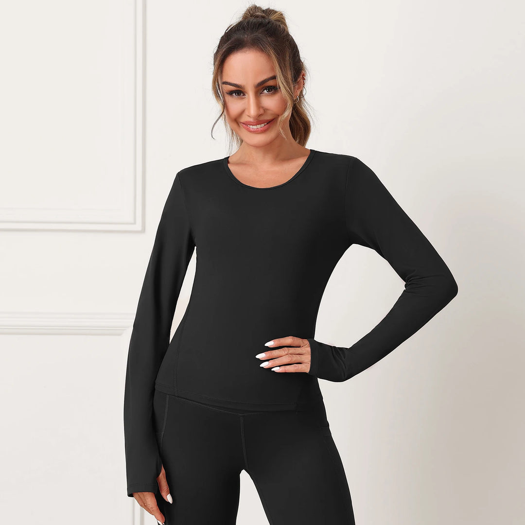 Damen-Langarm-Crop-Top