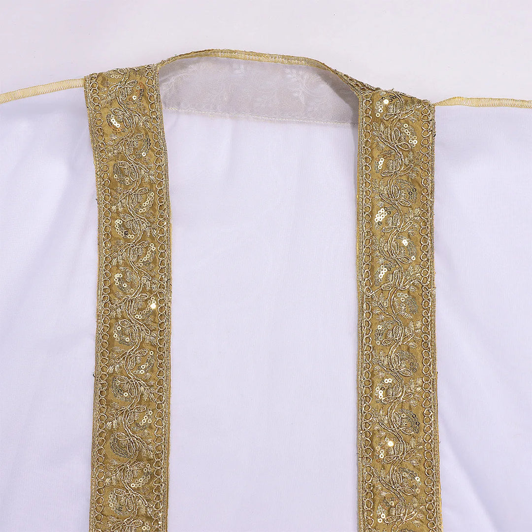 Men's Muslim Kimono-style Chiffon Robe Turkish Arabic Islamic Men's Muslim Robe Cosplay Ramadan Embroidered Robe Prayer Garment