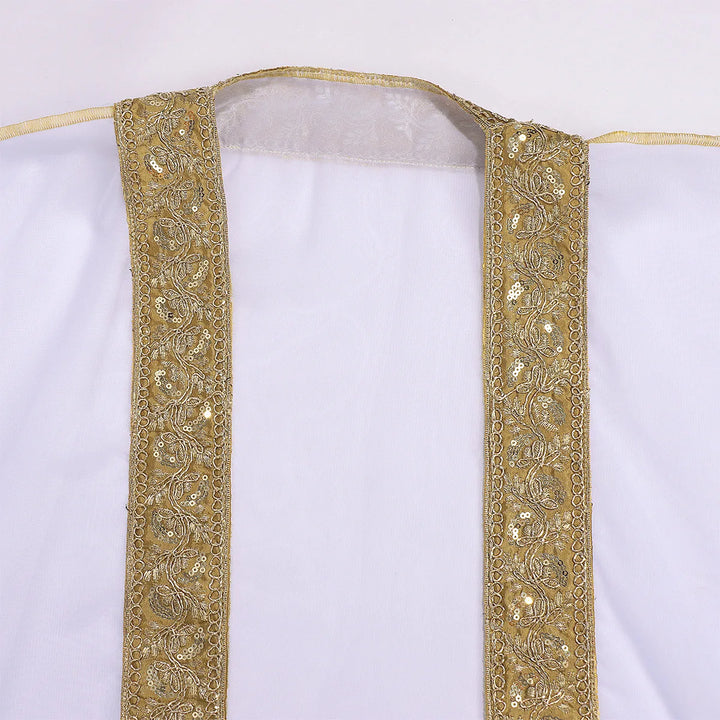 Men's Muslim Kimono-style Chiffon Robe Turkish Arabic Islamic Men's Muslim Robe Cosplay Ramadan Embroidered Robe Prayer Garment