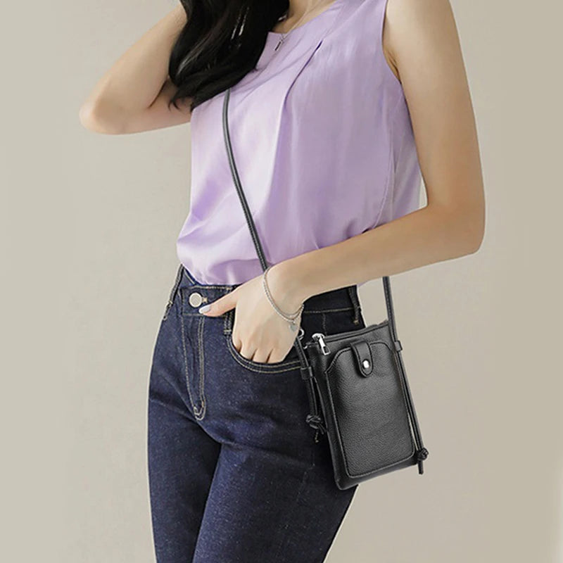 حقيبة كتف وحقيبة كروس نسائية من الجلد الصناعي - سعة كبيرة