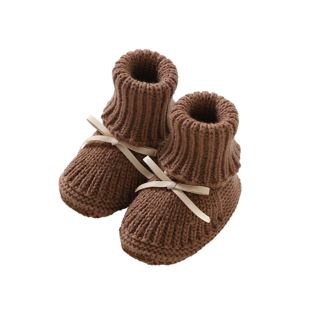 CozyToes™ Newborn Knitted Booties for Girls & Boys