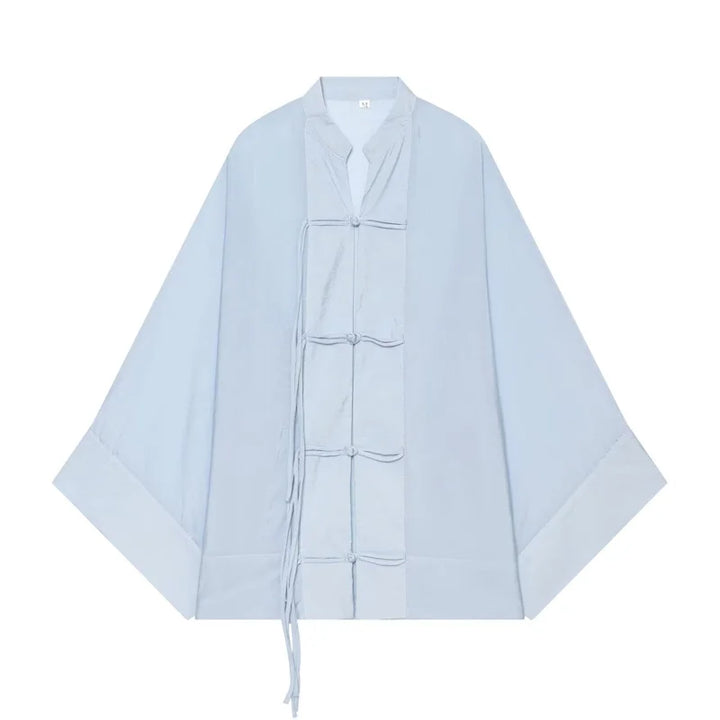 Women's Shirt 2026 New Fashion Summer Solid Color Oversize Rope Knot Detail Draped Shirt for Women Loose Chic Ladies Shirt Top