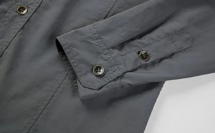 New Summer Male Thin Breathable Comfortable Cargo Shirts Men Outdoor Long sleeves Quick Drying Waterproof Tooling Shirts 5XL