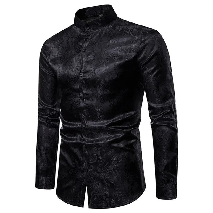 2025 New Men Fashion Medieval Floral Dress Shirts Stylish Long Sleeve Steampunk Shirt Men's Party Club Bar Social Shirt Male
