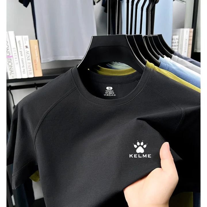 KELME's New Men's Summer High-Quality Round-Neck Breathable Quick-Drying Short-Sleeved Casual Sports Breathable Shirt