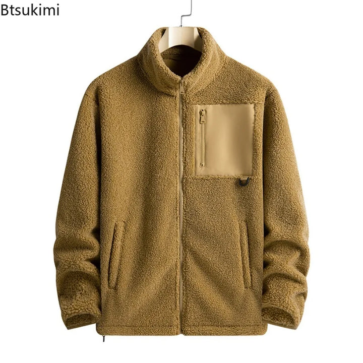 Men’s Warm Polar Fleece Jacket – Casual Outdoor Winter Coat