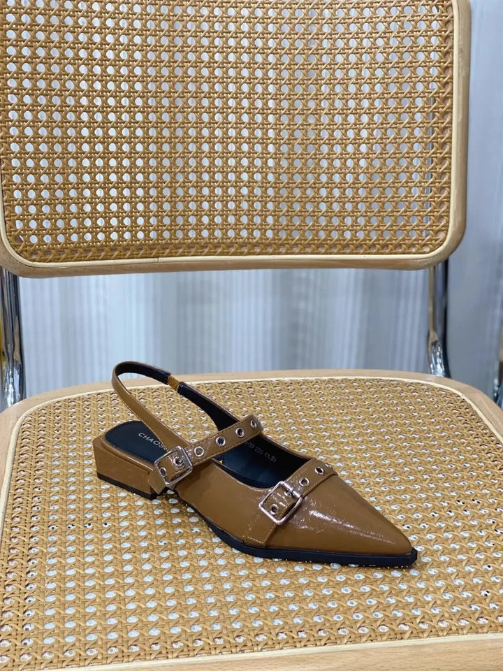2025 Women’s Pointed Toe Sandals – Low Heels, Comfortable & Anti-Slip