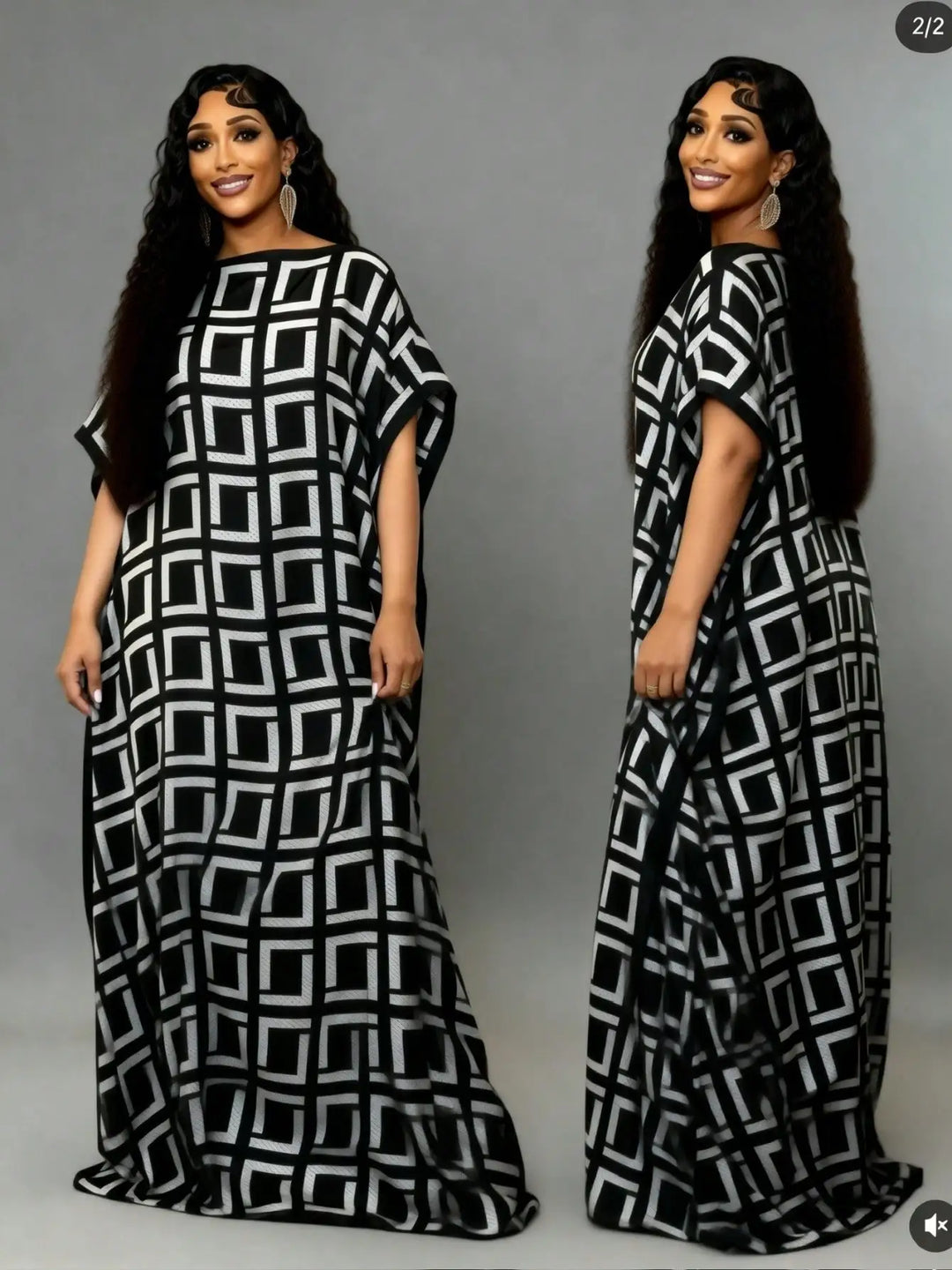 Elegant Plus Size Silk Middle Eastern Kaftan Dress with Scarf African Print Robe 2 Piece Set Women Fashion