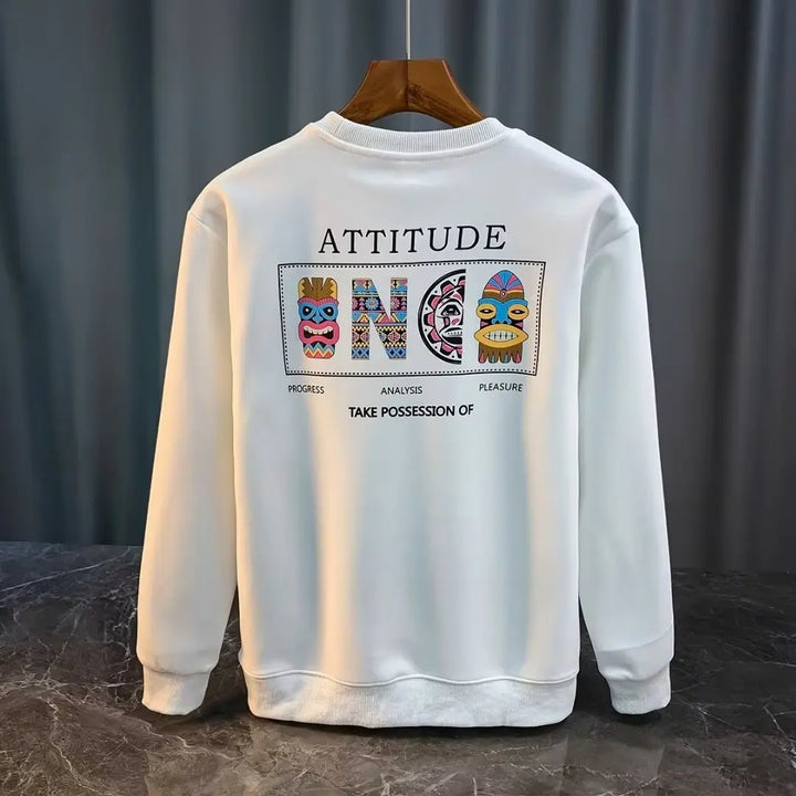 American Men’s Vintage Sweatshirt – Oversized Long Sleeve Casual Top