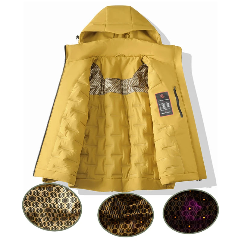 JNLN Unisex Waterproof Fleece Jacket – Windproof Thermal Coat for Hiking, Skiing & Outdoor Activities