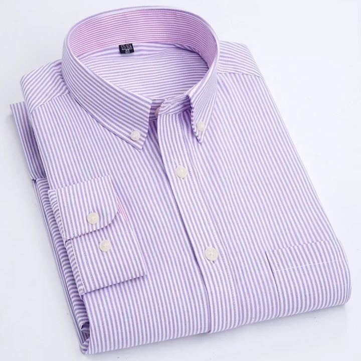 Men's Long Sleeve Shirt Spring Summer Autumn Winter Oxford Woven Slim Free Ironing Comfortable Soft Casual Fashion Simple Work