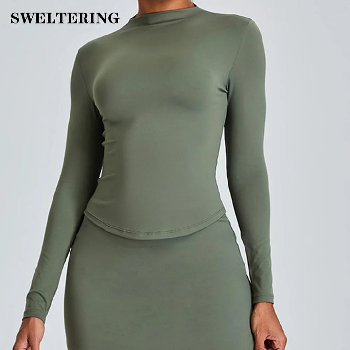 Yoga Shirts For Women Long Sleeve Fitness Long Sleeve Running Gym Clothes Workout Dry Fit Breathable High Elastic Sports Top