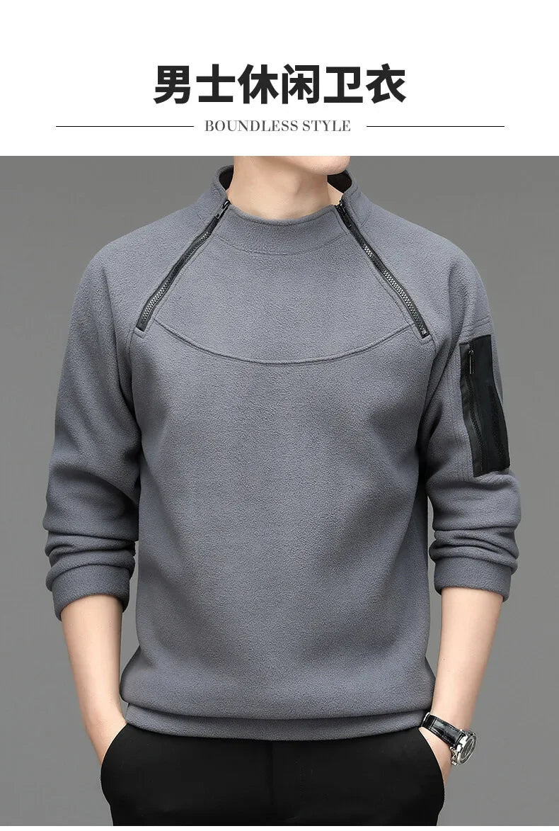 Men's Sweatshirs Spring Fall Long-sleeved T-shirt Top Loose Trend Round Neck Bottoming Shirt Lightweight Casual Sports