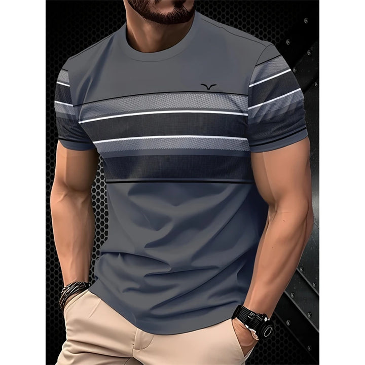 Simple Fashion Striped Graphic T Shirts For Men Summer Casual Short  Sleeve 3D Printed T-shirts Loose Breathable Daily Wear Tees