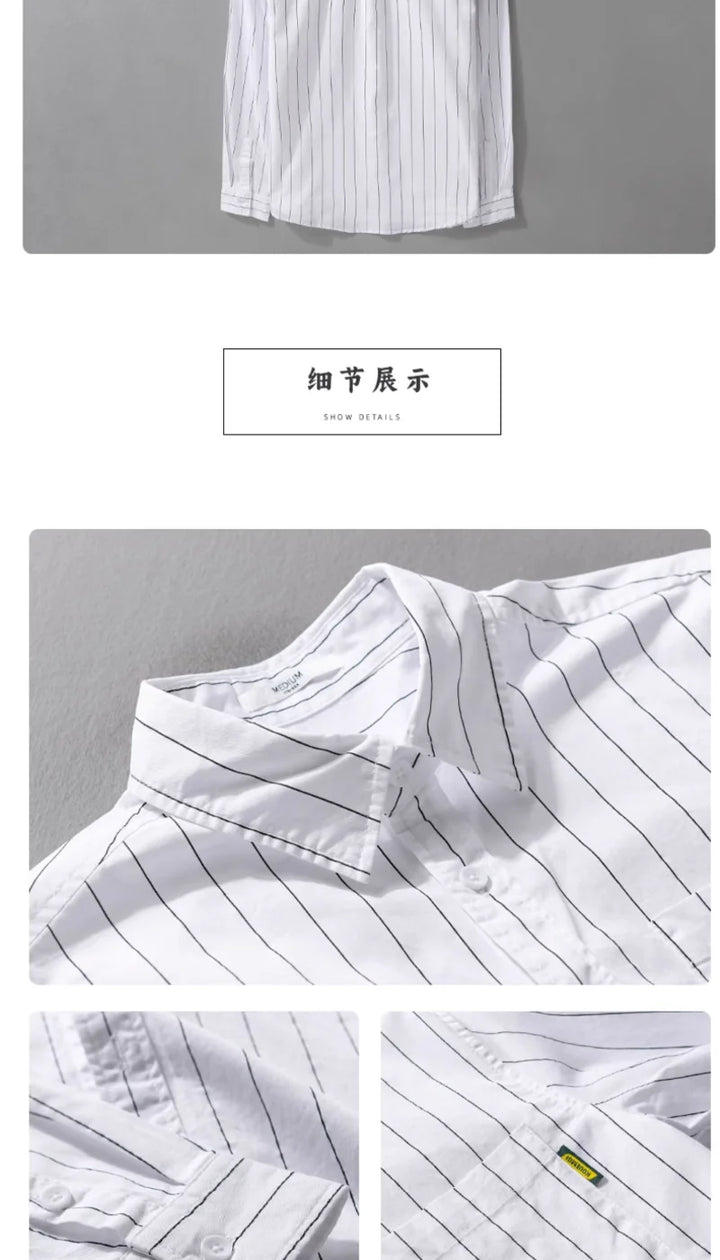 Striped Men Long Sleeve Spring Autumn Fashion Casual Versatile Shirt