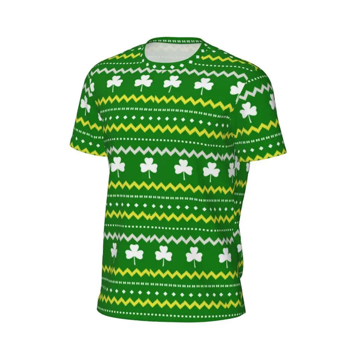 Sportswear T Shirt For Man Irish St Patricks Day T Shirts Hippie Green Plaid Summer Tees O Neck Streetwear Design Clothing Gift