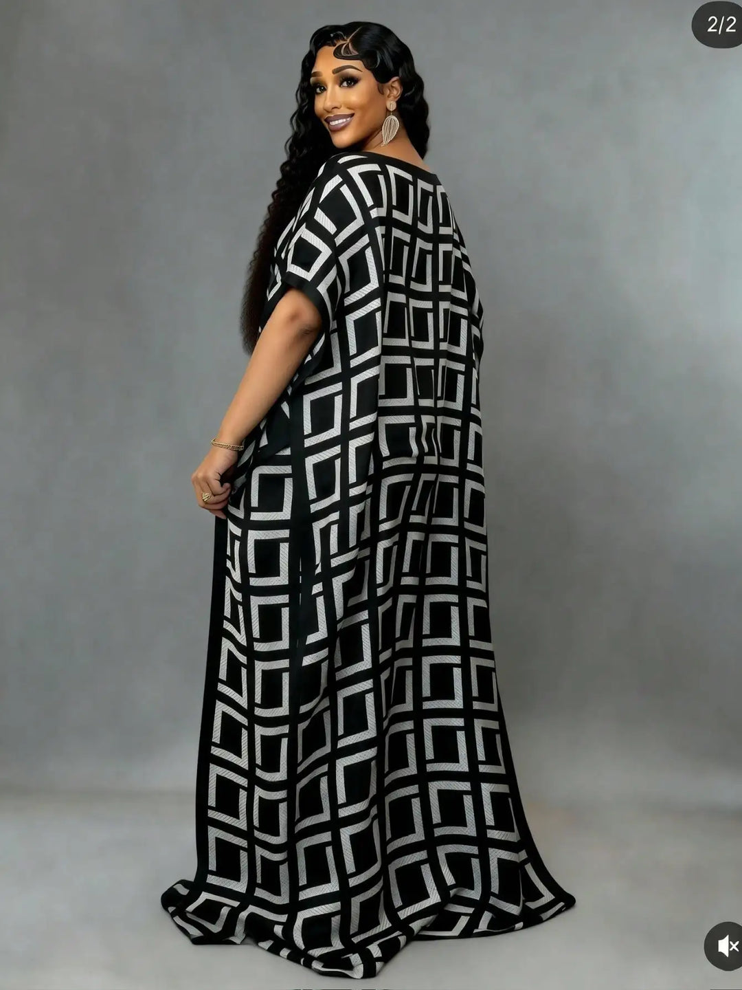 Elegant Plus Size Silk Middle Eastern Kaftan Dress with Scarf African Print Robe 2 Piece Set Women Fashion
