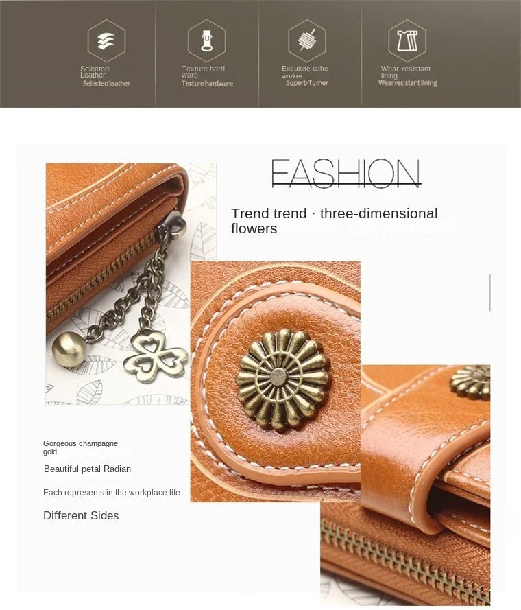 Women’s PU Leather Wallet – Small Coin Card Holder Short Clutch Purse