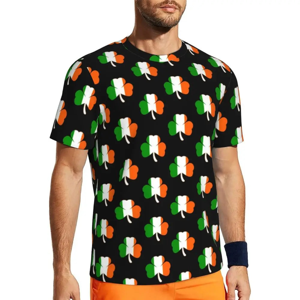 Sportswear T Shirt For Man Irish St Patricks Day T Shirts Hippie Green Plaid Summer Tees O Neck Streetwear Design Clothing Gift
