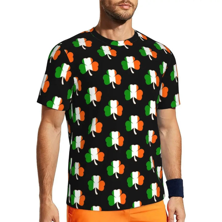 Sportswear T Shirt For Man Irish St Patricks Day T Shirts Hippie Green Plaid Summer Tees O Neck Streetwear Design Clothing Gift