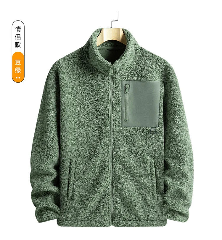 Men’s Warm Polar Fleece Jacket – Casual Outdoor Winter Coat