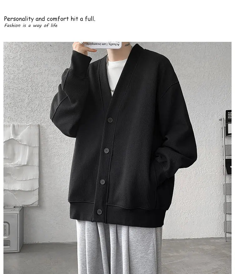 Plus Size Men’s Sweatshirt M–8XL – Heavy Blend Single-Breasted Autumn Jacket