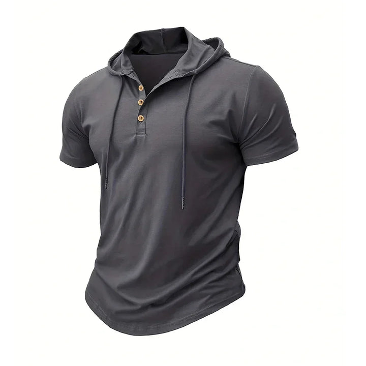 Men T Shirts  Summer Slim Fitness Hooded Short-Sleeved Bodybuilding Quick Dry Tshirt Male Gym Clothes Breathable Sports Tops