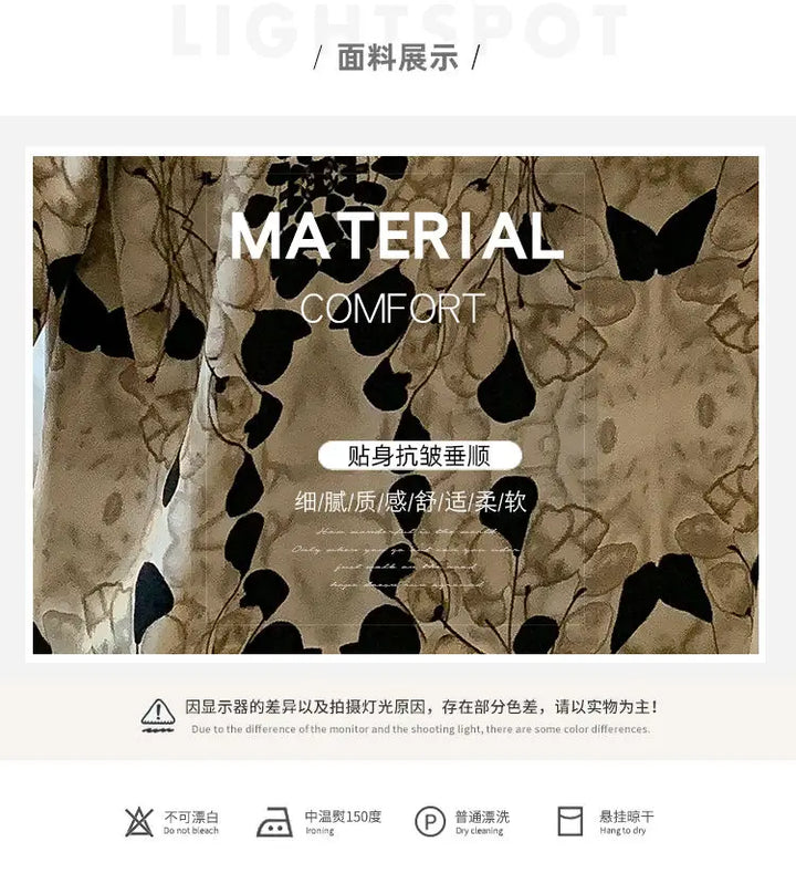 2024 New Fashionable Shirt Vintage Elegant Printing Long Sleeve Blouses Printed Loose Spring and Autumn Edition All-match Tops