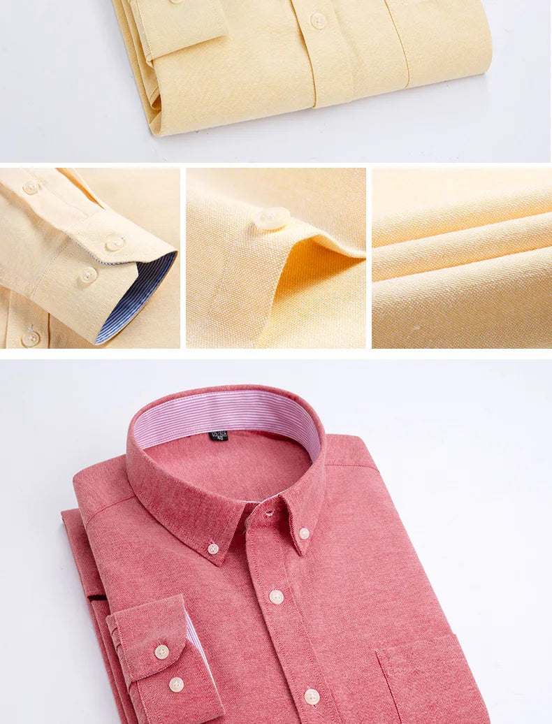 Men's Long Sleeve Shirt Non-Ironing Oxford Spinning Spring Summer Autumn Slim Casual Comfortable All Fashion Fast Color Shirt