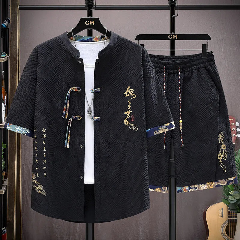 طقم قميص وشورت رجالي كاجوال - صيف 2025