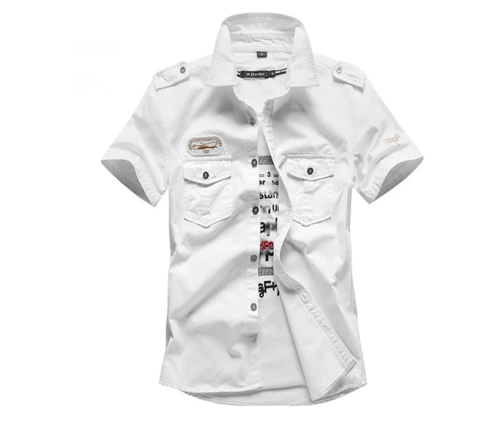 Spring Summer Men's Tactical Shirts Outdoor Men Cotton Shorts Sleeve Military Shirts Fashion Men Button Hiking Work Shirts
