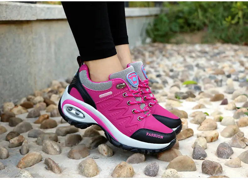 Women’s Waterproof Platform Sneakers – Outdoor Hiking & Running Shoes