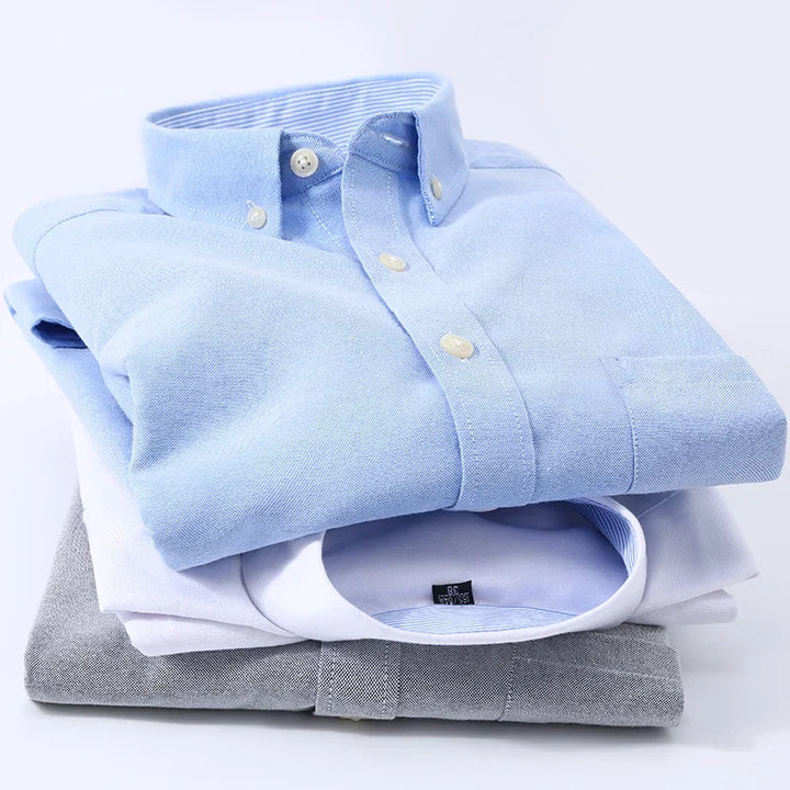 Men's Long Sleeve Shirt Spring Summer Autumn Winter Oxford Woven Slim Free Ironing Comfortable Soft Casual Fashion Simple Work