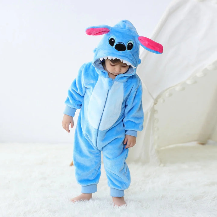 Baby-Kinder-Dino-Cartoon-Einteiler-Jumpsuit