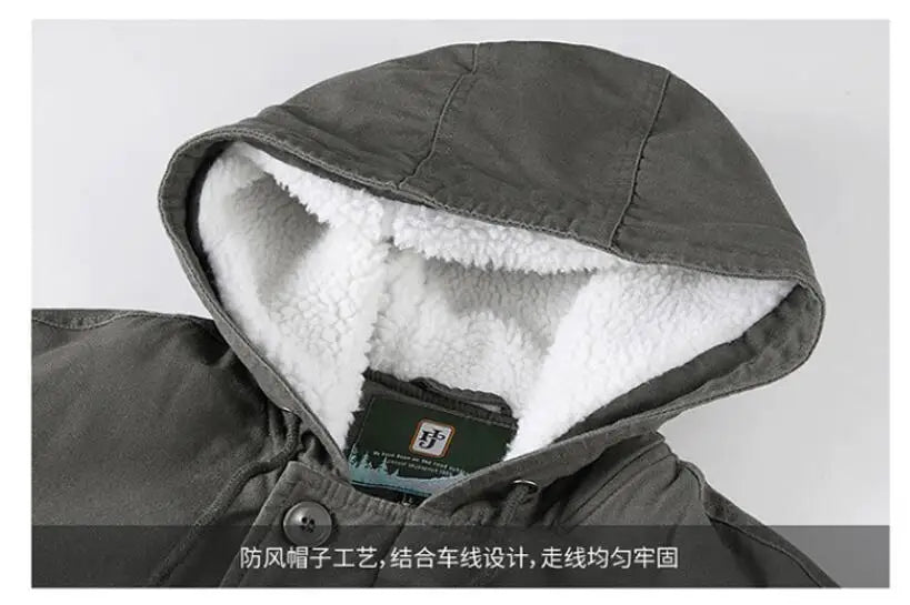 Men’s Hooded Winter Jacket – Warm Casual Fleece Bomber Parka, Up to 4XL