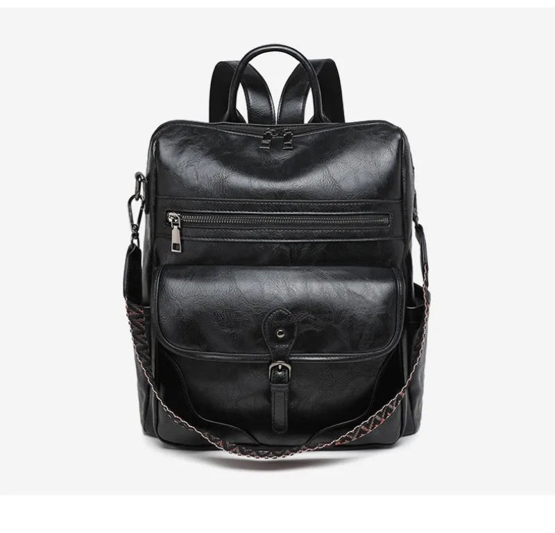 Women’s PU Leather Backpack – Fashion Anti-Theft Shoulder Bag