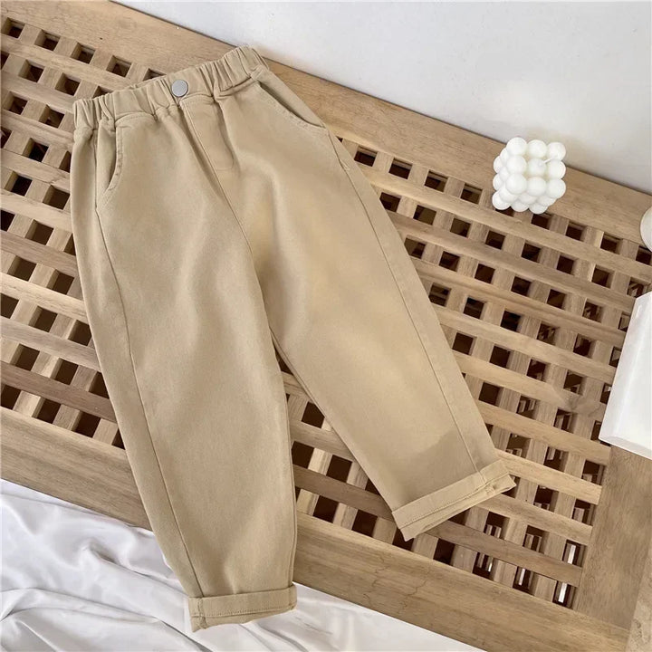Korean Style Kids Pants - Autumn Spring Slacks for Boys & Girls, Foreign Fashion Trousers Winter Clothes for Girls